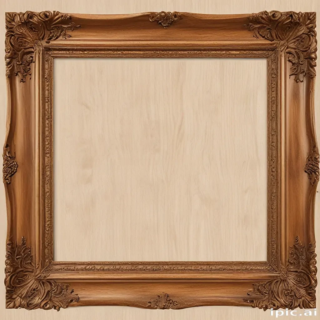 wooden picture frame png
