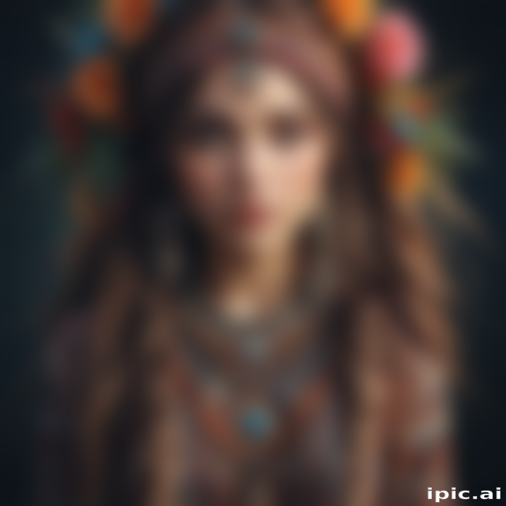Enchanting Portrait of a Woman Adorned with Colorful Floral Accents