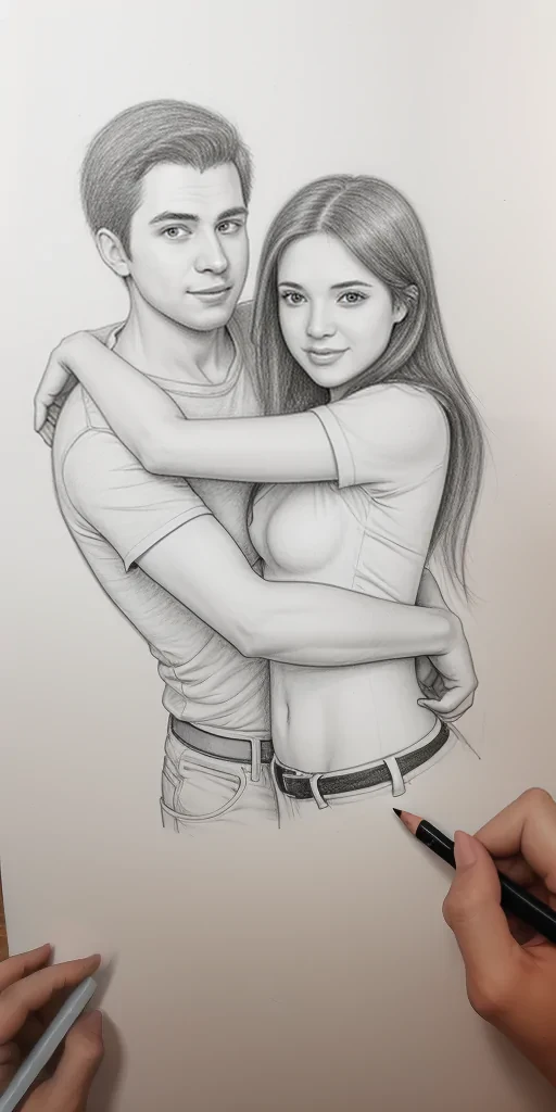 couple drawing poses
