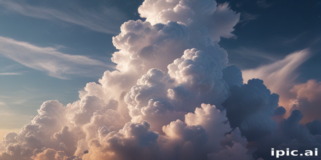 Majestic Cotton Candy Clouds Illuminated by the Soft Glow of Sunset