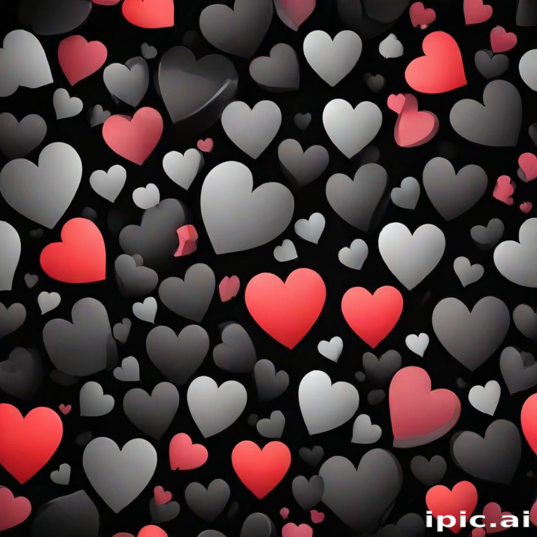 hearts background black