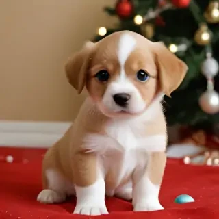 puppy christmas dog wallpaper