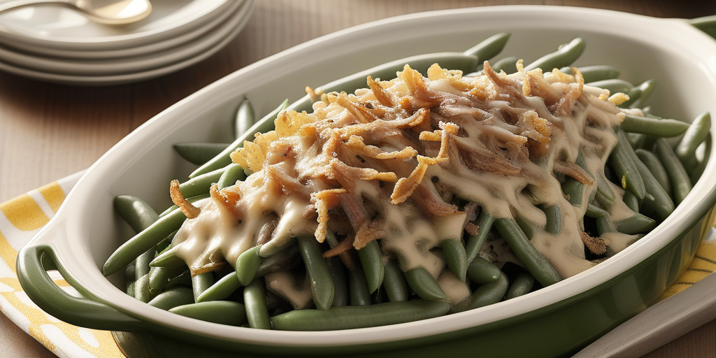green bean casserole with worcester sauce