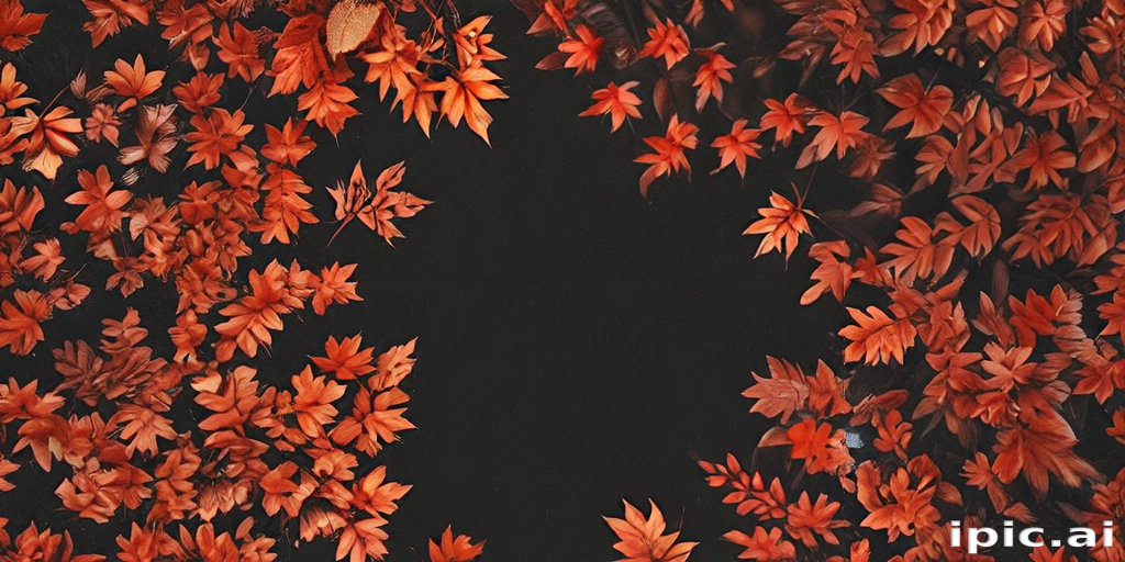 Vibrant Autumn Leaves Framing a Dark Background in Rich Colors