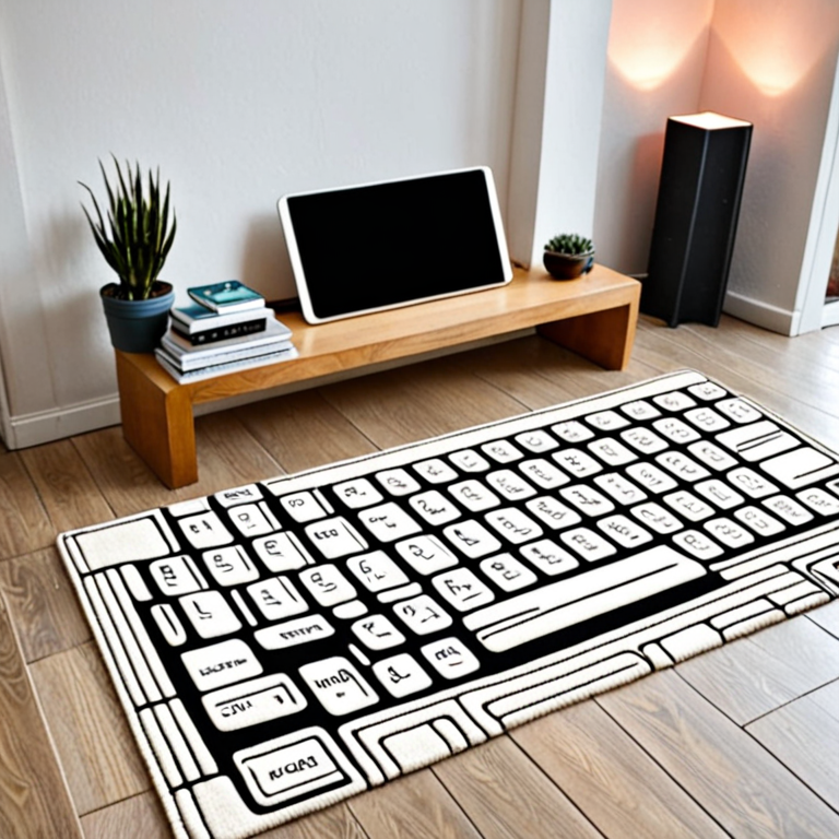 stitch cotton keyboard rug