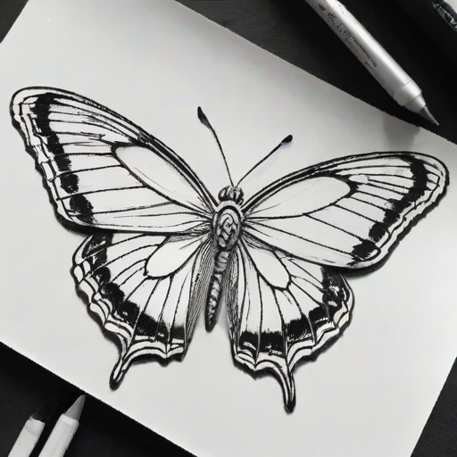outline drawing of a butterfly