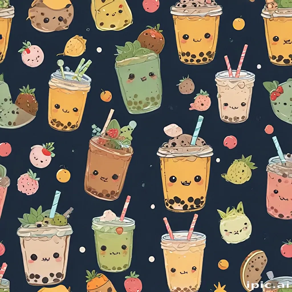cute boba backgrounds