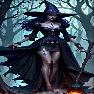 beautiful dark witch fantasy art