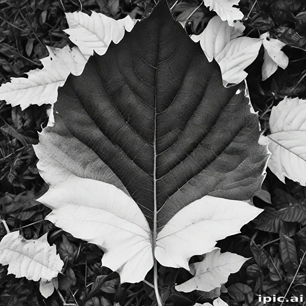 leaf white and black