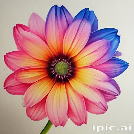 flower drawing with color