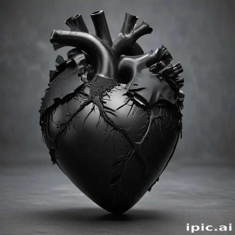 broken black heart