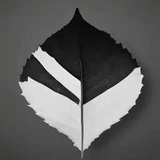 leaf white and black