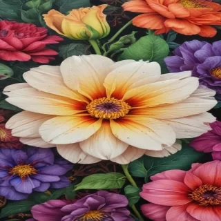 colourful flower drawing