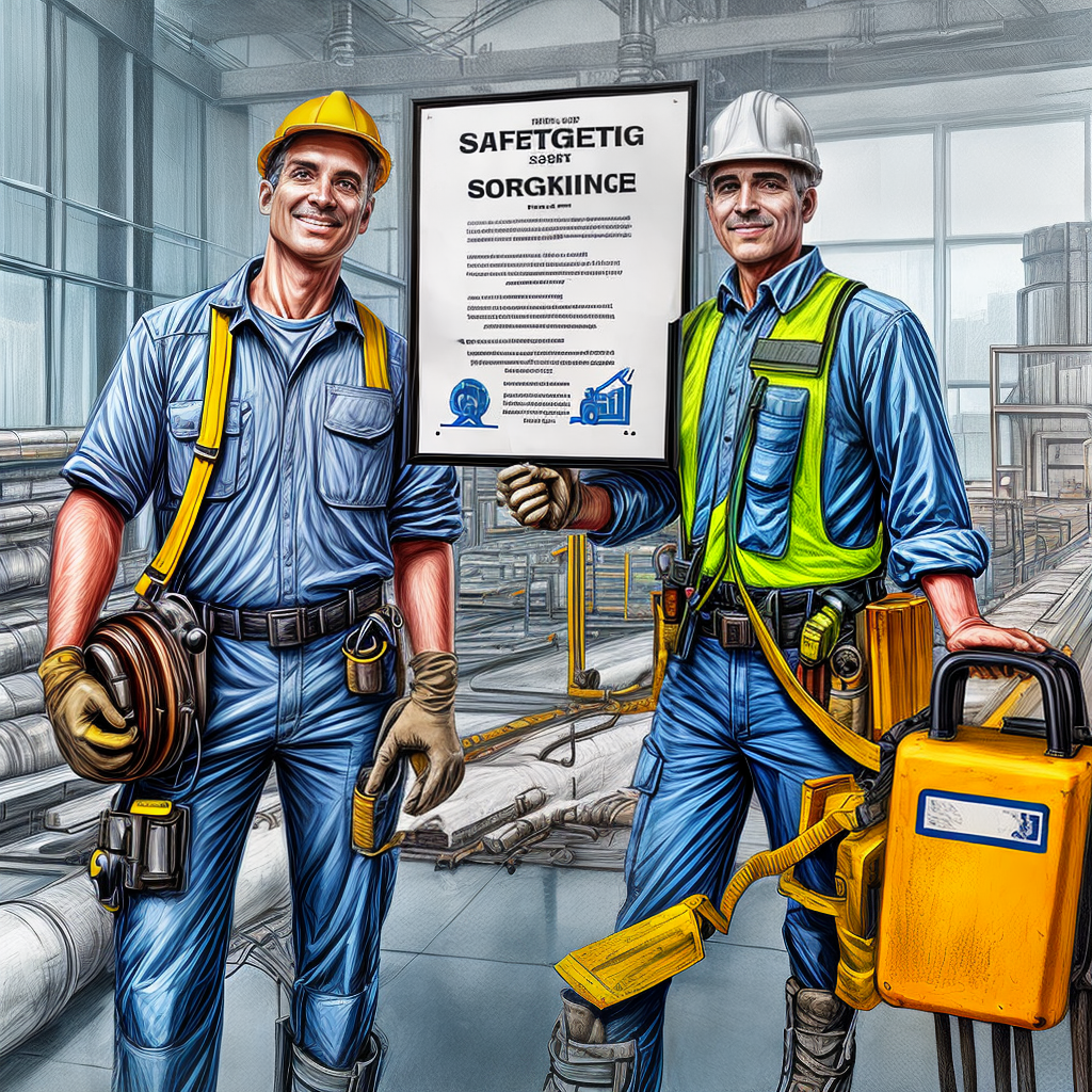 Industrial worker holding safety first sign. Engineer with his personal ...