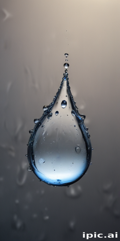 Captivating Close-Up of a Single Water Droplet Suspended in Air