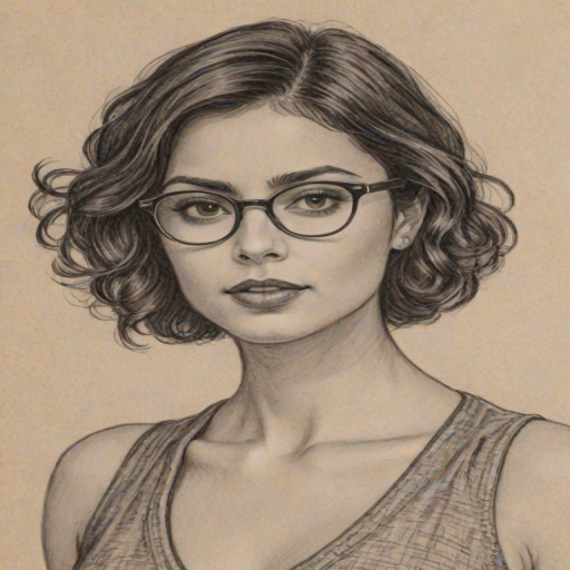 Comely Morena Baccarin, pencil sketch, portrait of Beauteous woman 1924s in glasses, hair style beatnik, outline, clear lines, fine lines, 8k