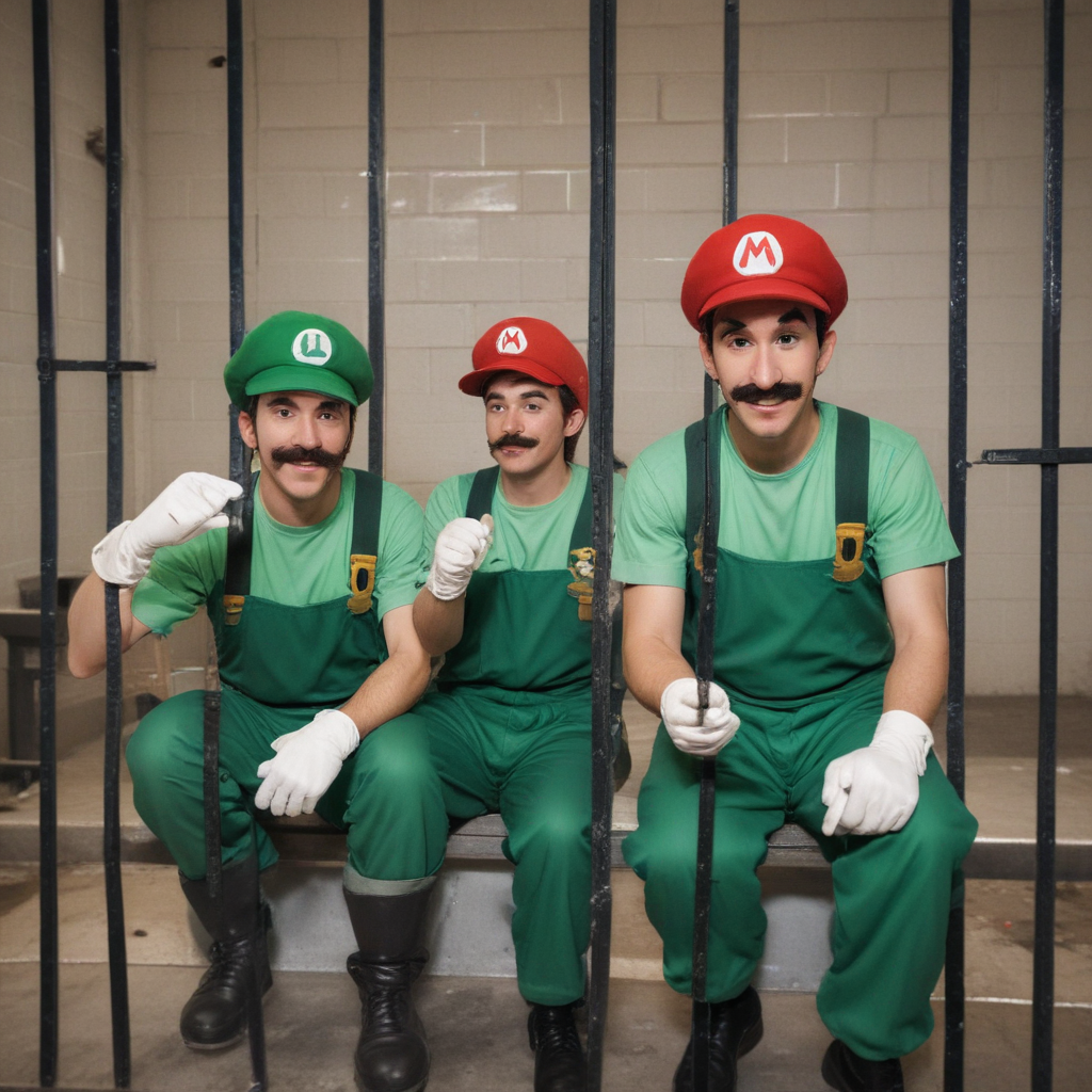 Mario and Luigi dropping the soap in prison