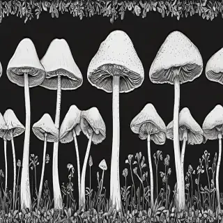 mushroom line art