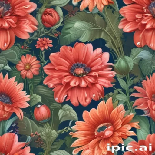 color drawings of flowers