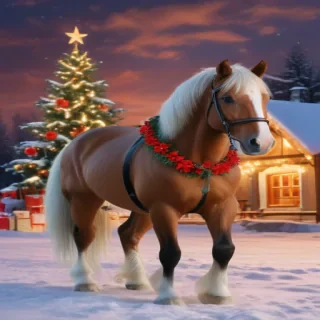 pictures of christmas horses
