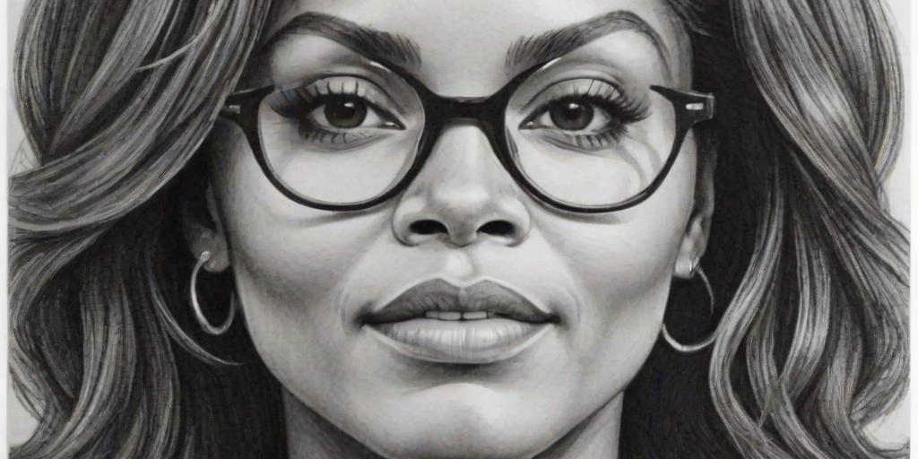 Ravishing Janet Jackson, pencil sketch, portrait of Pleasing woman 1962s in glasses, hair style beatnik, outline, clear lines, fine lines, 8k