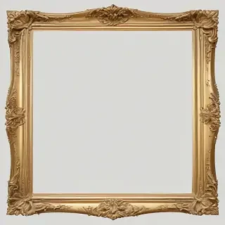 rectangle gold frame png