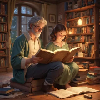 cartoon of reading