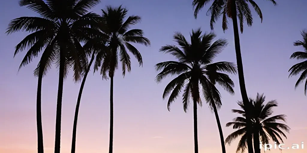transparent palm trees