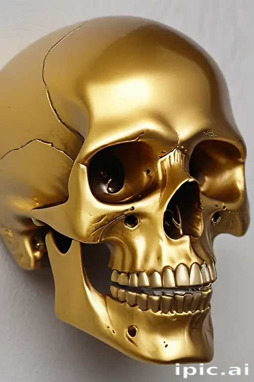 transparent gold skull
