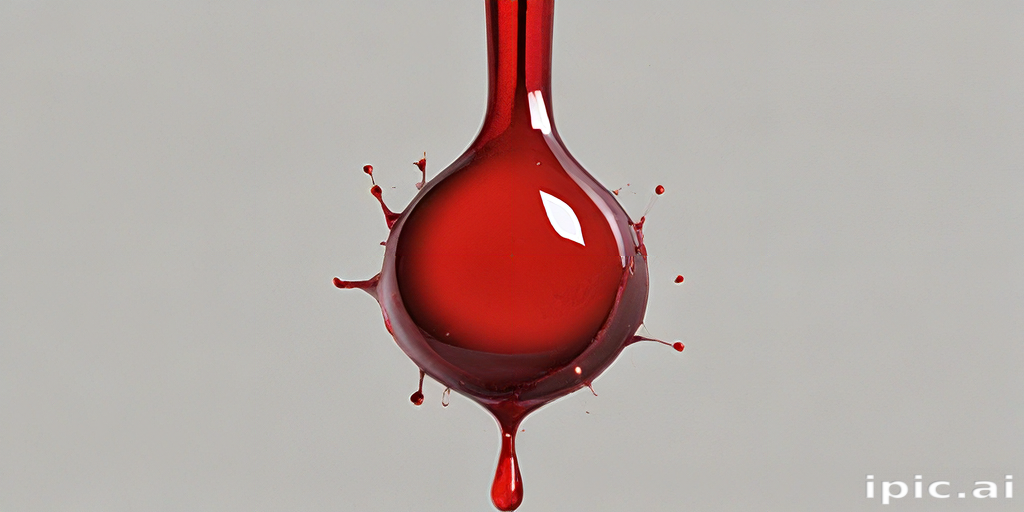 Red Dropplets Captivating Moment of Red Liquid Droplet Creating Splashes in Mid-Air