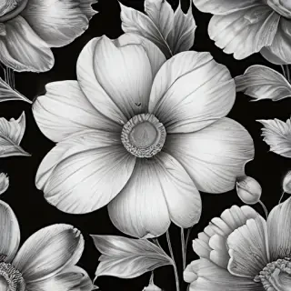 pencil drawn flowers