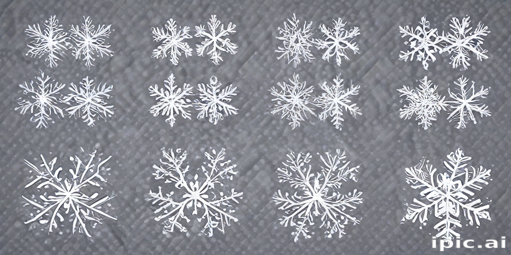 Rare Snowflake Patterns Intricate Designs of Snowflakes Displaying Unique Patterns on a Gray ...
