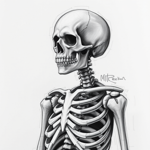 creative skeleton drawing art