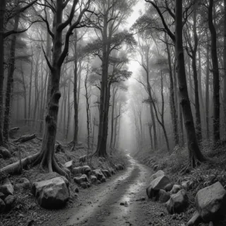 forest clipart black and white