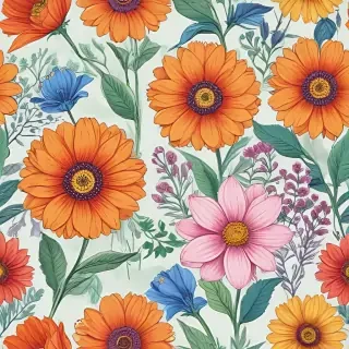 color drawing flowers