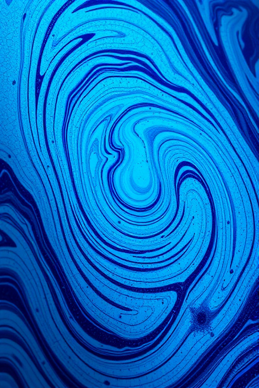 Create an abstract image of swirling blue and aqua patterns on a textured surface, captured with a DSLR camera at f/8, ISO 100, 50mm lens, focus on intricate details, soft natural lighting from the side.