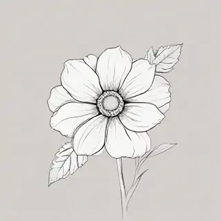 simple flower line art