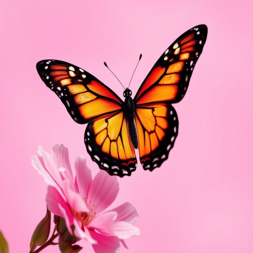 pink background butterfly
