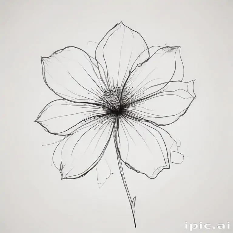 simple flower line art