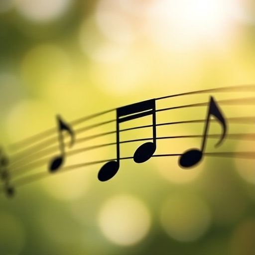 Create an artistic representation of musical notes with a soft bokeh background using a DSLR camera, 50mm lens, aperture f/1.8, ISO 200, and a shallow depth of field to enhance image quality.