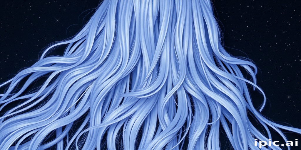 Ethereal Moonlight Goddess Locks flowing down to ankle-length, featuring a mesmerizing gradient of silver, pale blue, and lavender tones reminiscent of a starry night sky