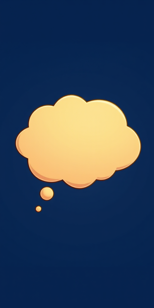 Create a high-resolution illustration of a thought bubble with a smooth edge, using a 50mm lens, f/2.8 aperture, ISO 100, shot from a medium angle with a soft light effect and a digital SLR camera.