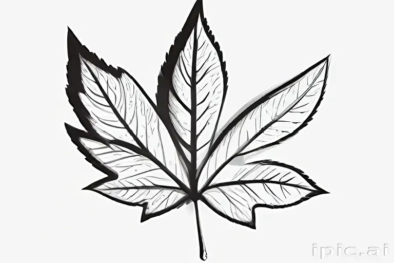 leaf clip art black and white