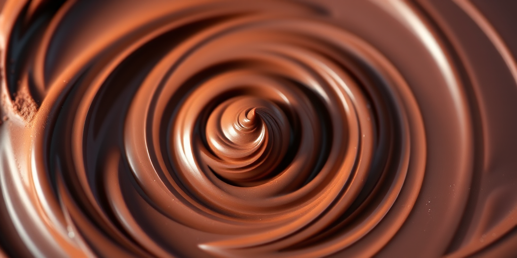create a high-resolution image of a swirling chocolate spiral with intricate patterns and textures, captured with a Canon EOS 5D Mark IV, 50mm lens, f/2.8 aperture, ISO 100, and natural soft lighting for enhanced detail and depth.