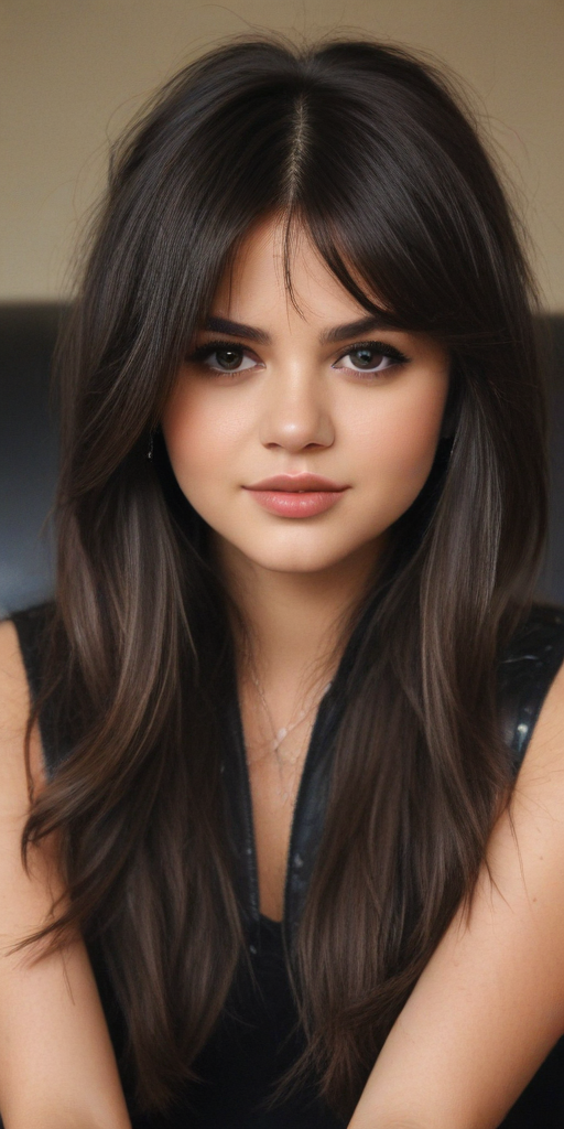 selena gomez bangs hair