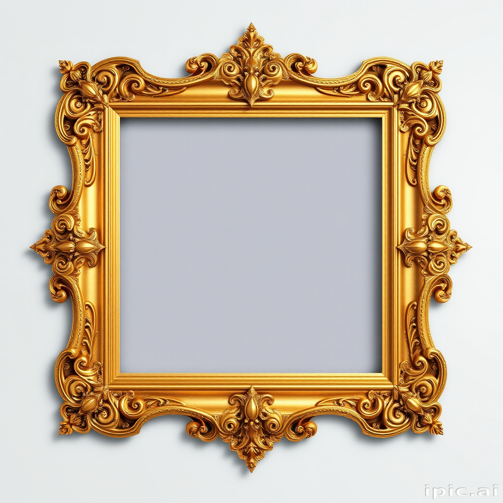 rectangle gold frame png