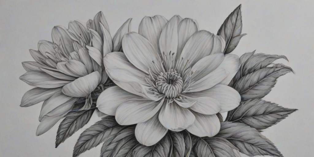 flower pencil drawing