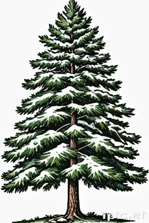 pine tree clipart black and white