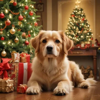 wallpaper christmas dog