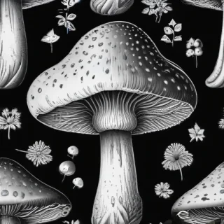 mushroom clip art black and white